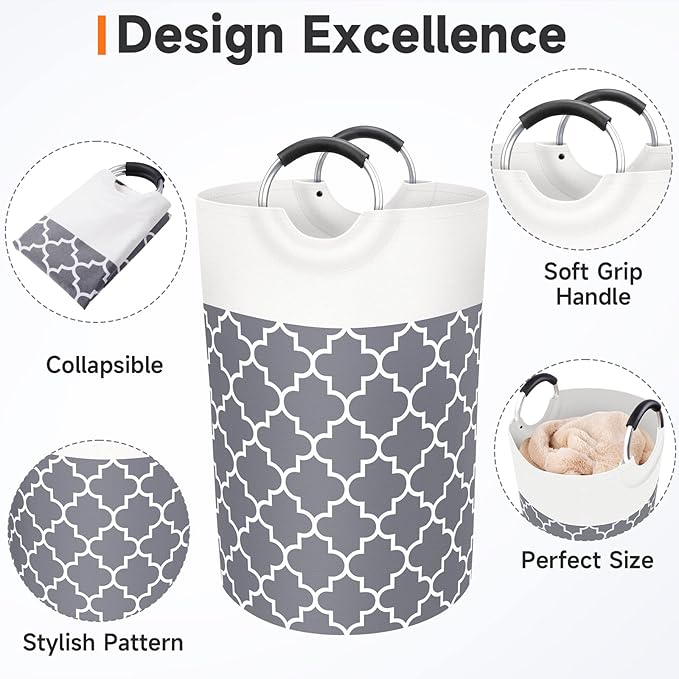 Large Laundry Basket Laundry Hamper Bag Washing Bin Clothes Bag Collapsible Tall - Image 3