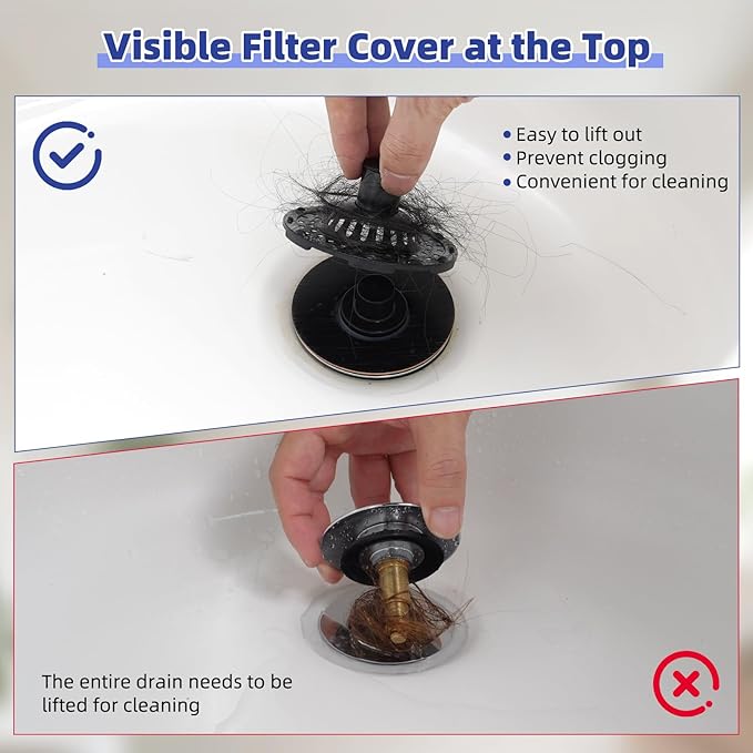 Universal Bathtub Drain Stopper Shower Drain Hair Catcher, Tub Stopper - Image 4