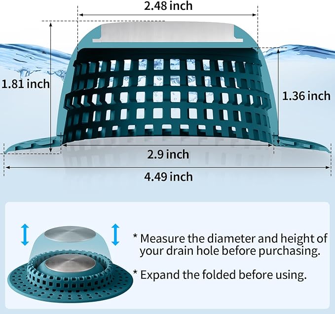 Shower Drain Hair Catcher Bathtub Drain Cover Shower Protector - Image 6