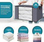 90L Large Storage Bags for Clothes, Blanket and Comforter, 6 Pack Foldable - Image 2