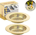 RQYEKDO Kitchen Sink Drain Strainer，2 Pack Stainless Steel and Gold Mesh Sink by rqyekdo