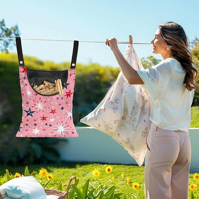 Clothes Pin Hanging Bag, Clothes Pins Bag Holder Outdoor 4.Stylish Clothespin - Image 2