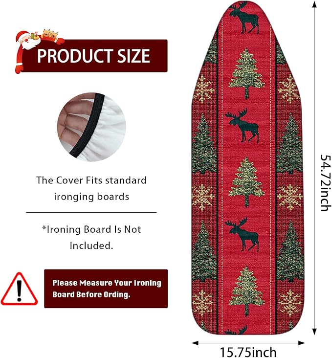 Nuxovilar Ironing Board Covers Winter Moose and Tree Pattern Polyester 15x54 - Image 3