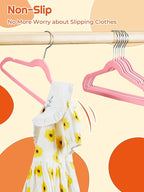 HOUSE DAY 14 Inch Kids Velvet Hangers 50 Pack, Durable Big Kids Hangers - Image 3