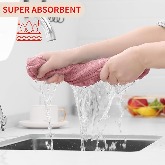 Homaxy 100% Cotton Waffle Weave Kitchen Dish Towels, Ultra Soft Absorbent Quick - Image 3