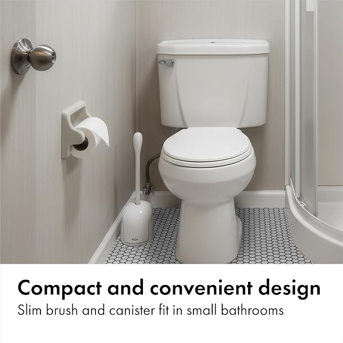 OXO Good Grips Compact Toilet Brush & Canister, Toilet Bowl Brush and Holder - Image 7