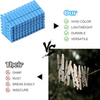 Phinus 72 Pcs Colorful Wooden Clothes Pins, 2.9 Inch Clothes Pins - Image 4