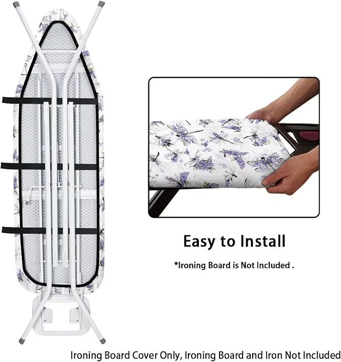 Purple Flowers Bird Ironing Board Cover and Pad Heat Insulation Covers Stain - Image 4