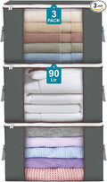 90L Large Storage Bags for Clothes, Blanket and Comforter, 3 Pack Foldable by Unknown