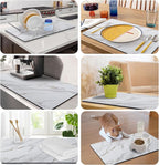 Marble Pattern Dish Drying Mat, Absorbent Coffee Bar Mat - Image 8