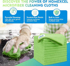 HOMEXCEL Green Microfiber Cleaning Cloth 20 Pack 11.5 x 11.5 Inch Microfiber - Image 2