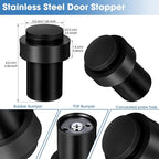 Chumia 10 Pcs Door Stopper Mounted Floor Stops Stainless Steel Cylindrical - Image 2