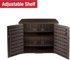 Rubbermaid Decorative Outdoor Storage Cabinet (123 Gal), Weather Resistant, Brown, Organization for Home/Backyard/Pool Chemicals/Toys/Garden Tools/Porch/Patio Cushions - Image 7