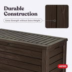 Keter Westwood 150 Gallon Deck Box Organizer, Doubles as 2-Person Bench Seat, Brown – Large Resin Outdoor Storage and Seating with Lockable Lid for Garden, Pool, and Patio - Image 9