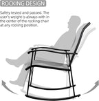 Vongrasig 3 Piece Outdoor Rocking Bistro Set, Textilene Fabric Small Patio Furniture Set, Front Porch Rocker Chairs Conversation Set with Glass Table for Lawn, Garden, Balcony, Poolside (Light Gray) - Image 5