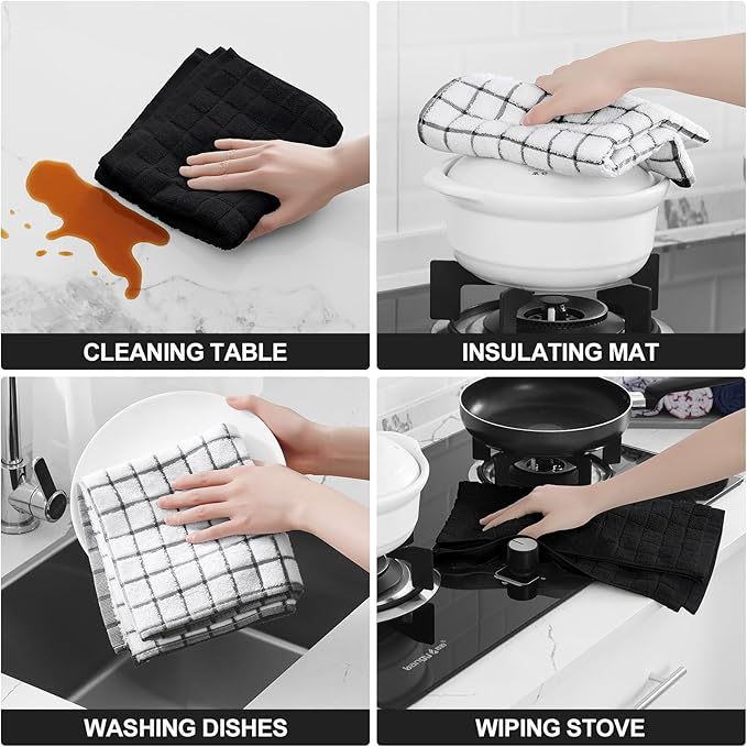 Homaxy Premium Cotton Kitchen Towels 16"x 28", Large Natural Ring Spun 390 GSM - Image 4