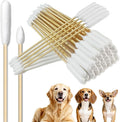 100 Pcs 6 Inch Extra Long Pet Cotton Swabs by YINXINSHE
