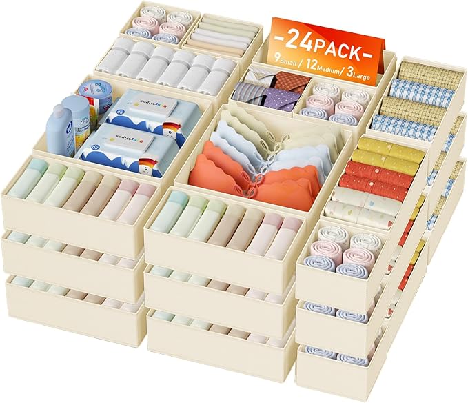 DIMJ Drawer Organizer Clothes 24 Pack by DiMJ