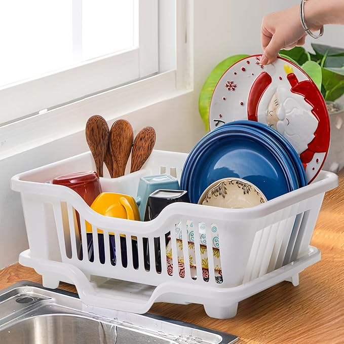 2-Piece Plastic Dish Drying Rack, Heavy Duty Sink Set Dish Rack - Image 6