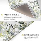 Green Eucalyptus Sage Leaves Dish Drying Mat 18 x 24 Inch - Image 3