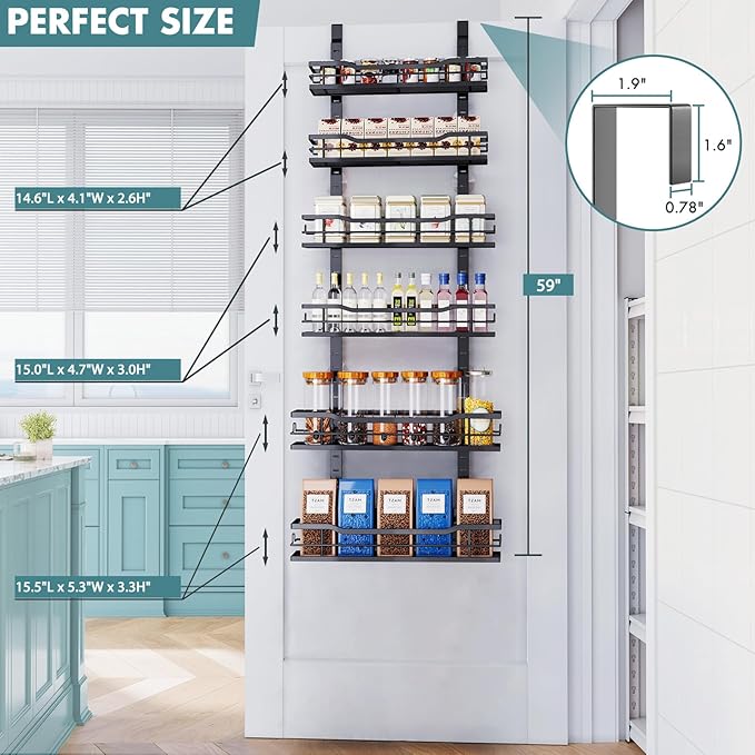 Over The Door Pantry Organizer，6-Tier Over The Door Organizer - Image 2