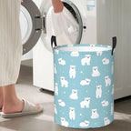 Cute Polar Bears Laundry Hamper Bag - Image 6