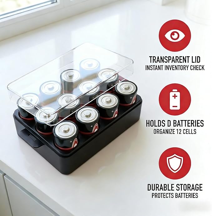 ALCYON Battery Organizer Storage Case, Battery Vault Box Container - Image 4