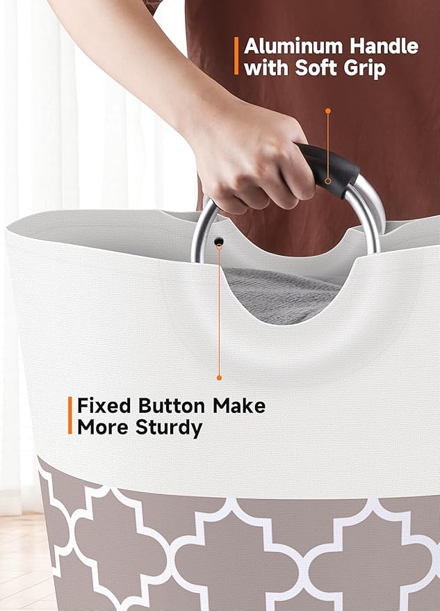 Large Laundry Basket Laundry Hamper Bag Washing Bin Clothes Bag Collapsible Tall - Image 4