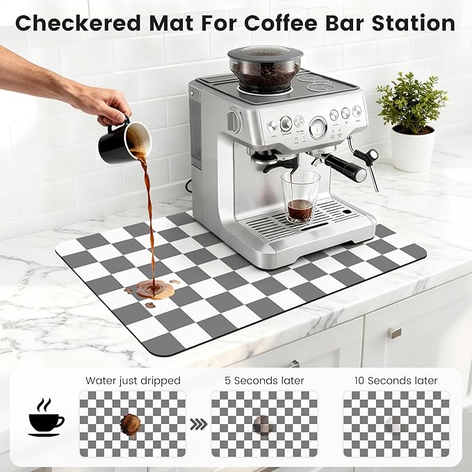 12" x 20" Checkered Dish Drying Mat - Image 4