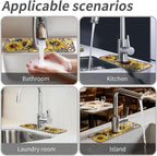 Kitchen Sink Splash Guard，Sunflower-with bumblebees Faucet Mat Sink - Image 7