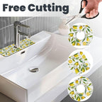 Yellow Lemon Teal Kitchen Sink Splash Guard Faucet Mat 1 Pcs, Absorbent Fast - Image 3