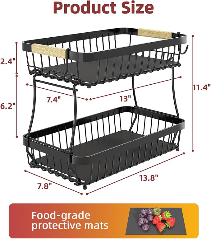 2 Tier Large Fruit Basket for Kitchen Counter - Image 8