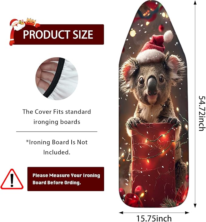 Nuxovilar Ironing Board Covers Winter Koala Pattern Polyester 15x54 Inches - Image 3