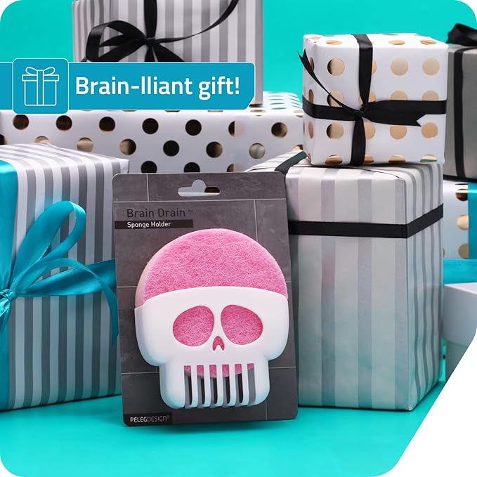 PELEG DESIGN Brain Drain White Skull Sponge Holder - Image 7