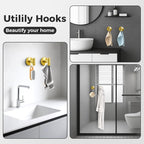 Shower Hooks for Inside Shower, No-Drill Removable&Reusable Towel Hooks for - Image 5