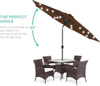 Best Choice Products 10ft Solar Polyester LED Lighted Patio Umbrella w/Tilt Adjustment and UV-Resistant Fabric - Image 2