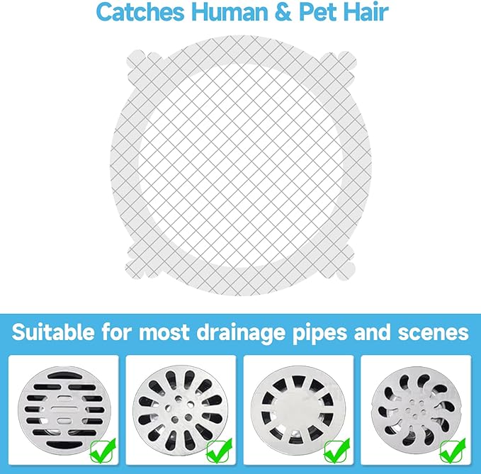 VIVIDLY 200 Pack Disposable Shower Drain Cover Hair Catcher Shower Drain Mesh - Image 7