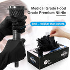 FINITEX Black Nitrile Disposable Medical Exam Gloves - Image 6