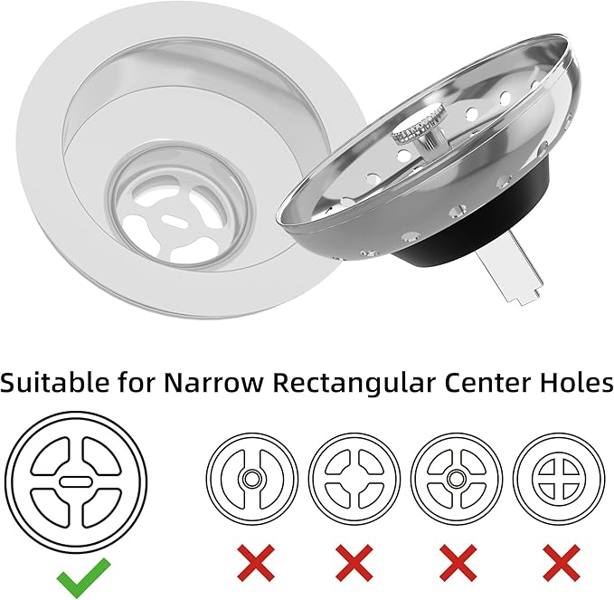 Kitchen Sink Strainer 2 Pack Drain Stopper Combo Basket Replacement - Image 2
