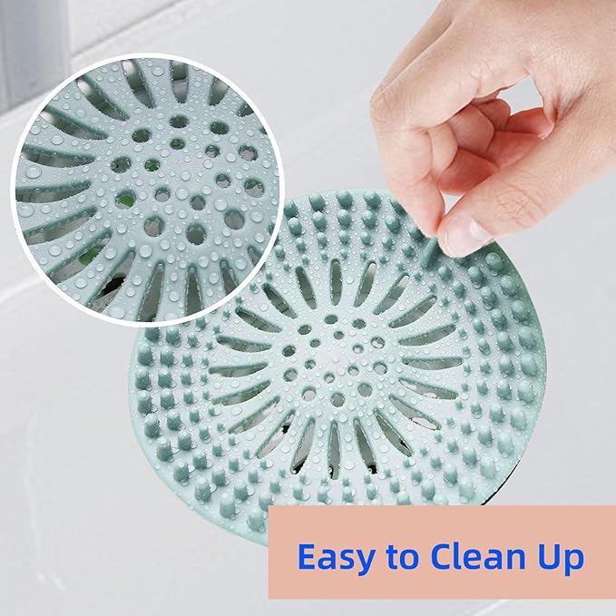 2 Pack, Drain Strainers, Hair Catcher Shower Drain Covers Protector, Flexible - Image 3