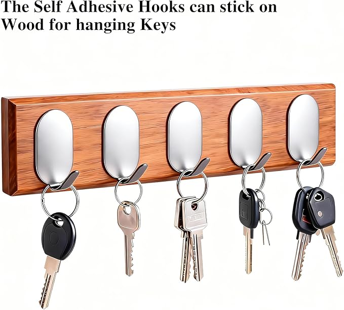 Sticky Adhesive Hooks for Hanging, Key Hooks, Stainless Steel Wall Hooks - Image 5