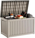 DRATO 280 Gallon Deck Box, Waterproof Resin Large Outdoor Storgae Box for Patio Furniture, Patio Cushions, Gardening Tools, Pool Supplies, Lockable（Gray，280 Gallon） by DRATOprovidesawarmandcozy