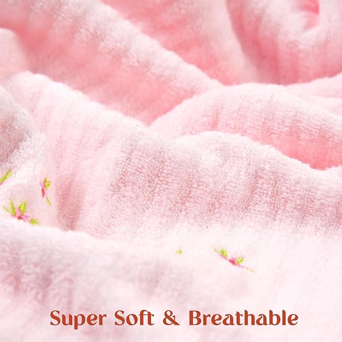 Jacquotha Pink Hand Towels for Bathroom – Soft Cotton, 13x29 Inches, - Image 6