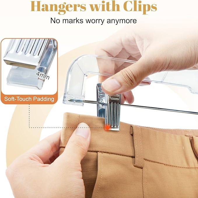 HOUSE DAY 50 Pack Skirt Hangers Pant Hangers - Image 5
