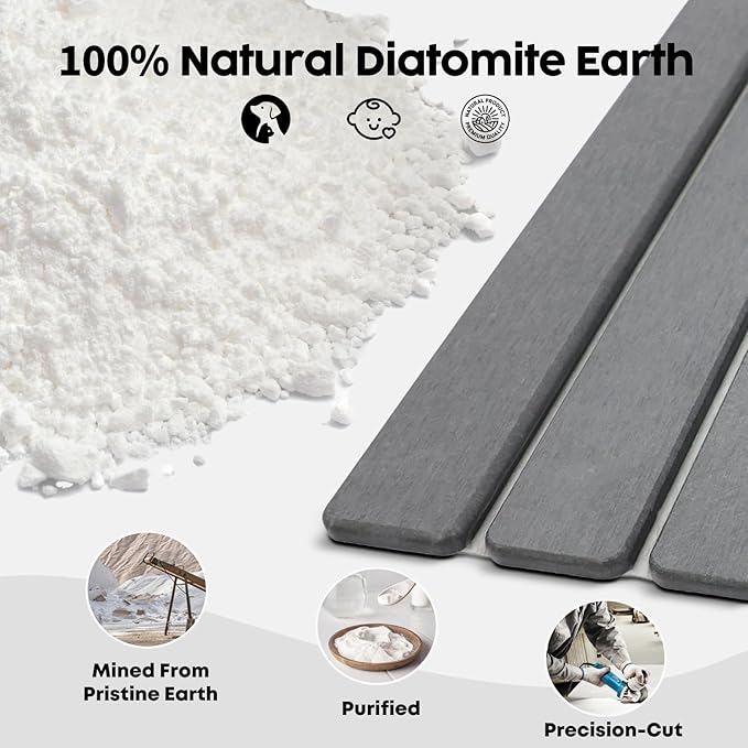Large Stone Dish Drying Mat for Kitchen Counter, Premium Diatomaceous Earth - Image 3