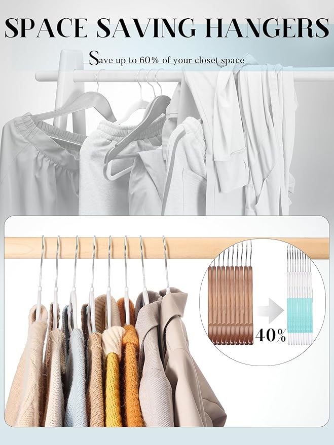 HOUSE DAY Plastic Hangers 50 Pack, Plastic Clothes Hangers Non Slip - Image 5