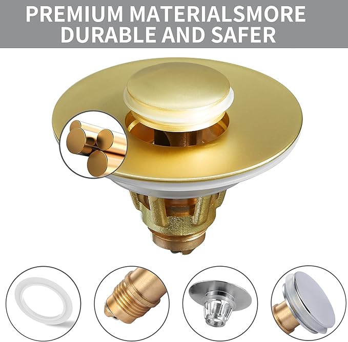 Fransiton Bathroom Sink Stopper, 1.1-1.77 Inch Basin Pop Up Sink Drain Stopper - Image 5