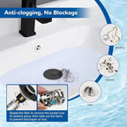 Hibbent 2 Pack 3 in 1 Bathroom Sink Drain Strainer, Pop Up Stopper - Image 2