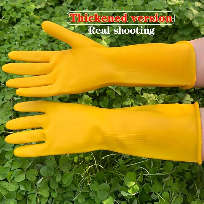 8 Pairs Reusable Household Cleaning Gloves, Rubber Kitchen Dishwashing Gloves - Image 2