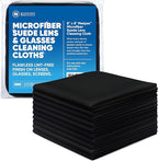 Premium Lens Screen Cleaning Cloth by Microfiber Wholesale | Black | 8”x8” | by MicrofiberWholesale